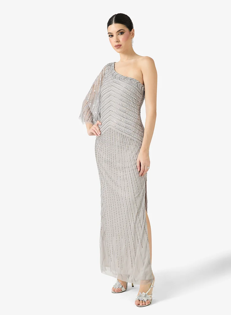 One Shoulder Embellished Dress